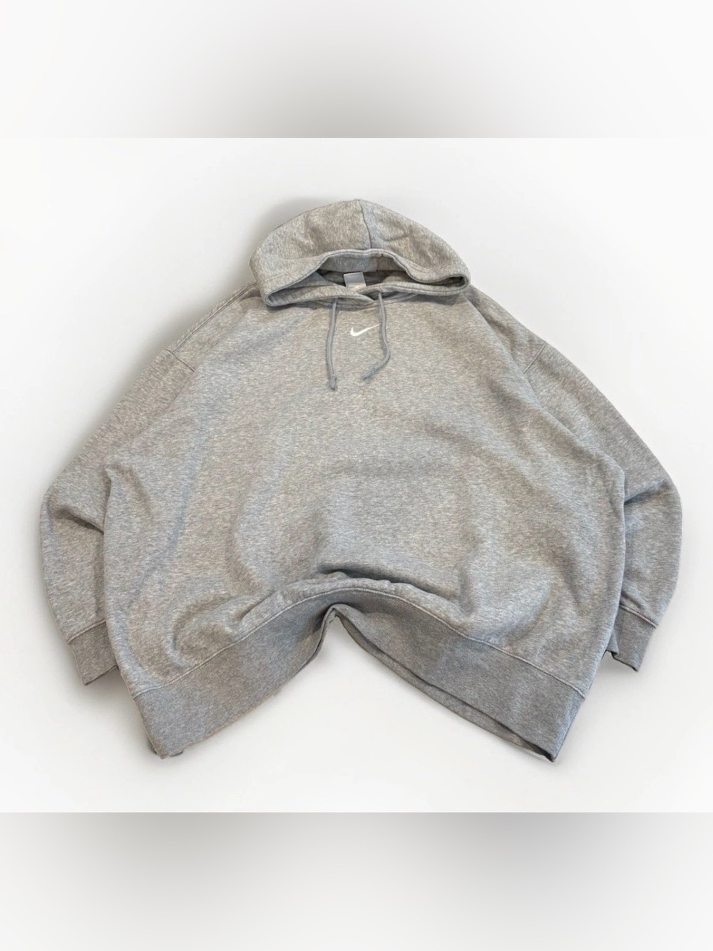Nike Center Swoosh Hoodie Size XL Heather Gray Sweatshirt Modern Retro Classic